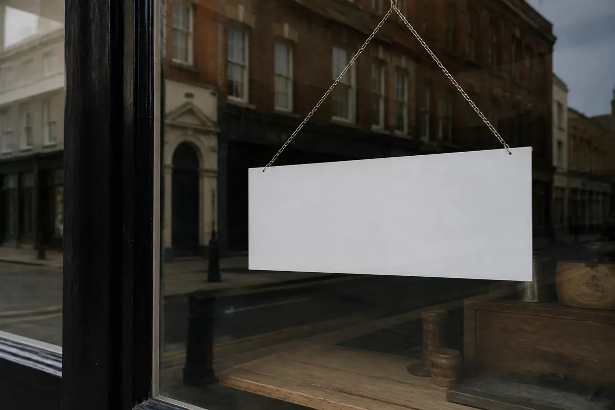 A sale sign usually comes after the franchisor approves the buyer and the fee is settled (illustrative image).